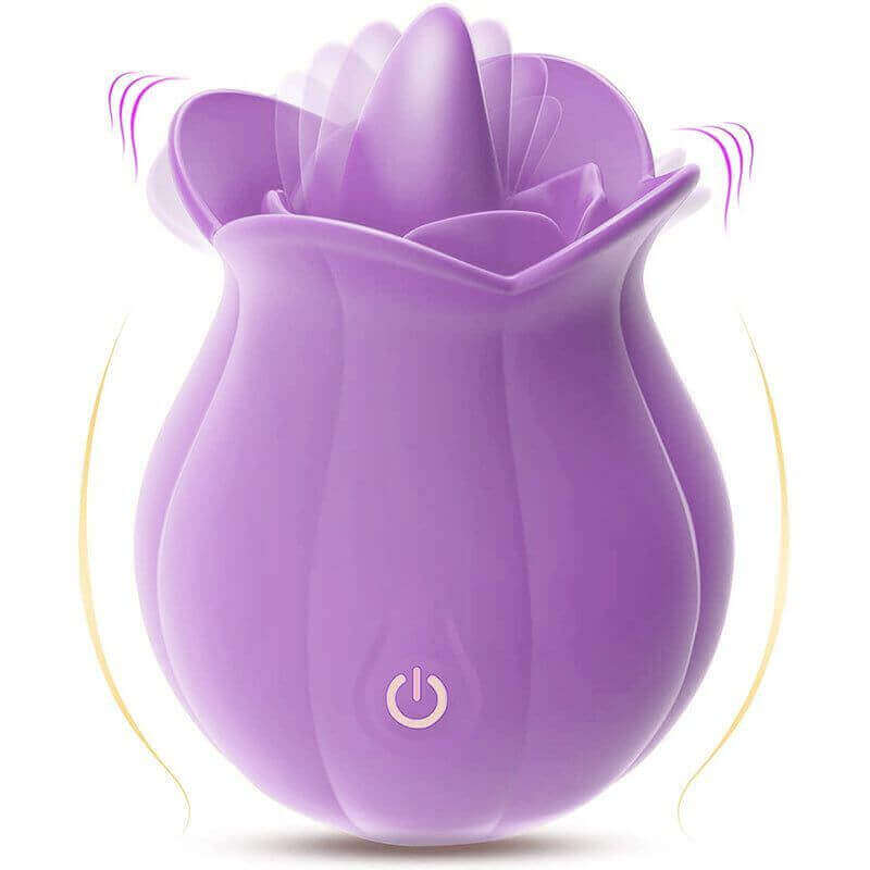 Purple rose sex toy discreet tongue licking adult novelty