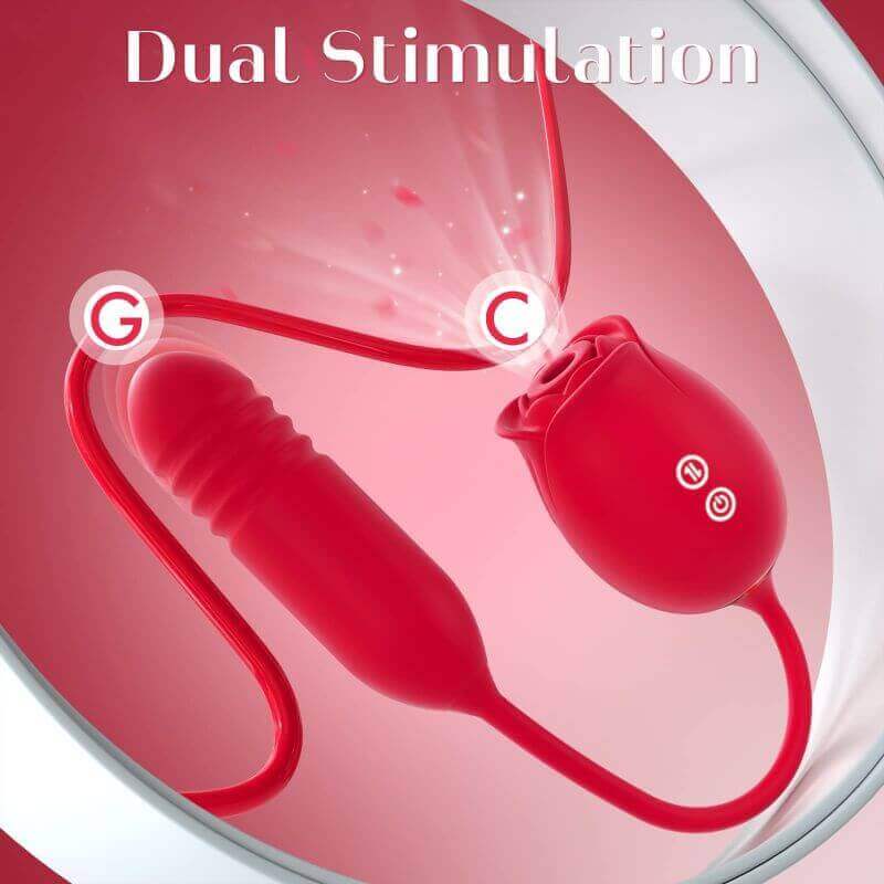 Flexible double ended rose sex toy offering dual stimulation