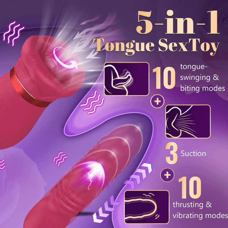 Adult novelty rose toy with 10 powerful vibration and licking modes