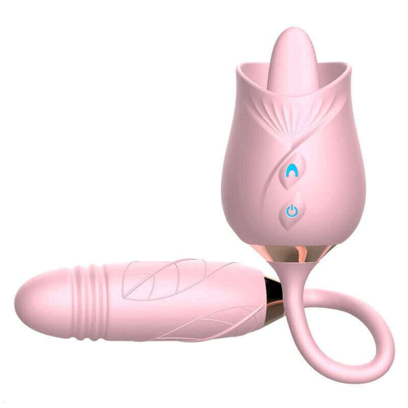 Pink rosebud toy dildo dual stimulation premium female masturbator