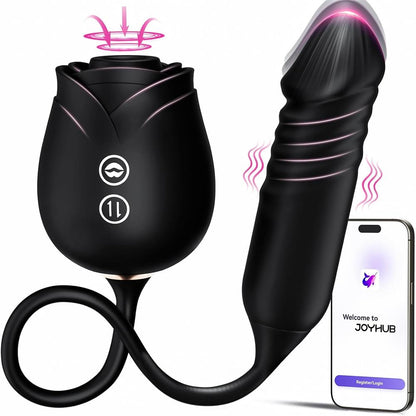 Rose Toy with Thrusting G Spot Vibrator