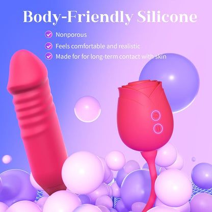 Rose Toy with Thrusting G Spot Vibrator