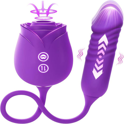 Rose Toy with Thrusting G Spot Vibrator