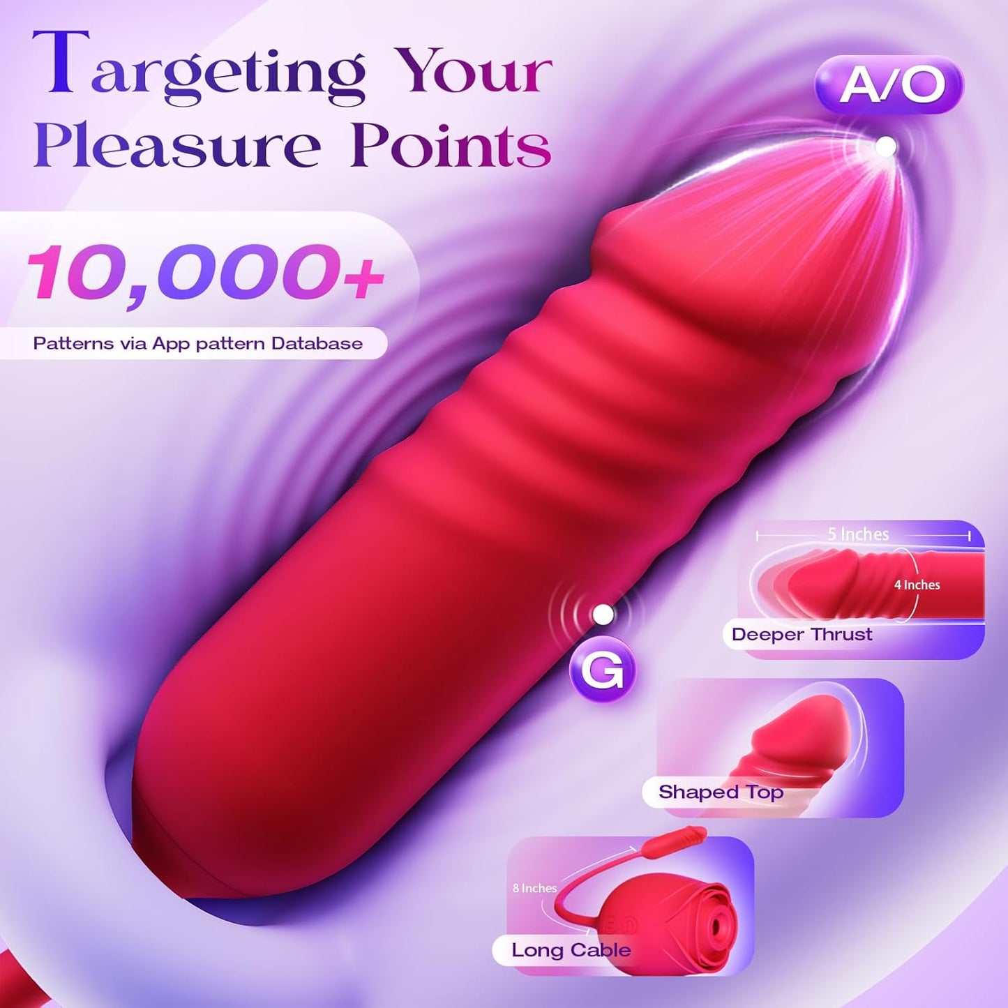 Rose Toy with Thrusting G Spot Vibrator