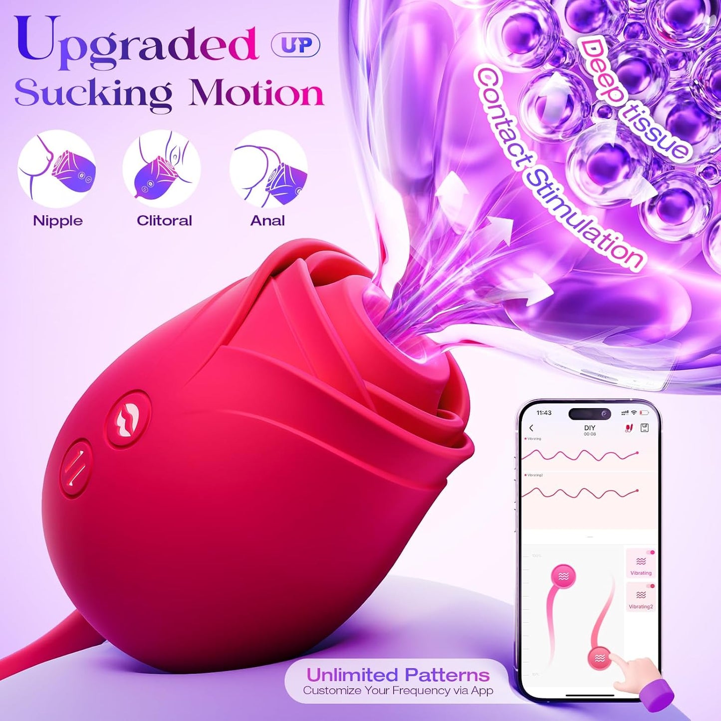 Rose Toy with Thrusting G Spot Vibrator