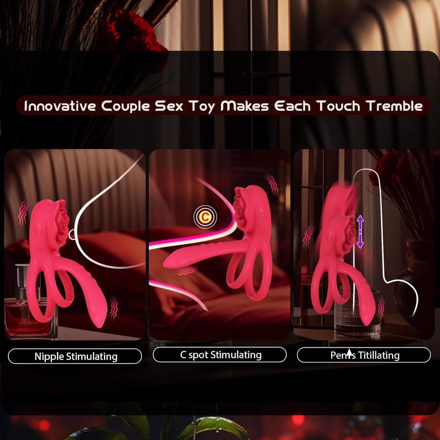 Dual Romance Standing Doggy Double Penis Rings