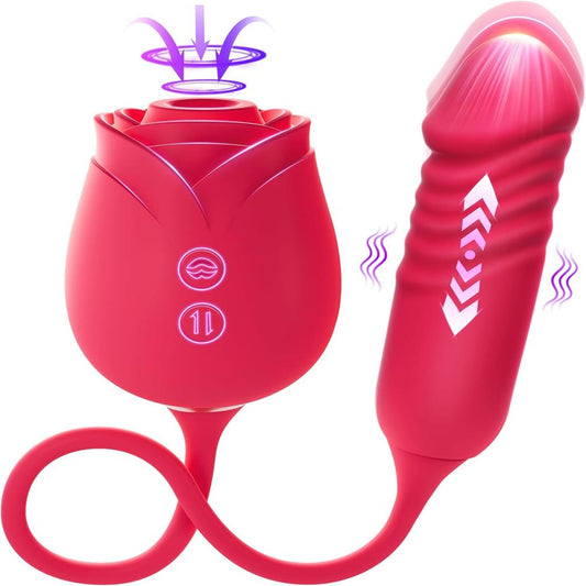 Rose Toy with Thrusting G Spot Vibrator