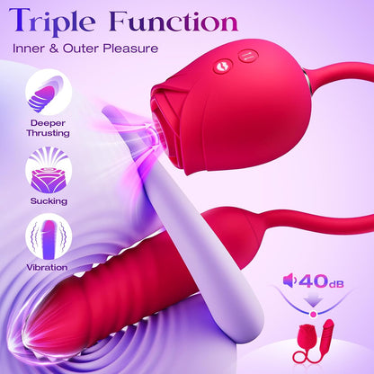 Rose Toy with Thrusting G Spot Vibrator