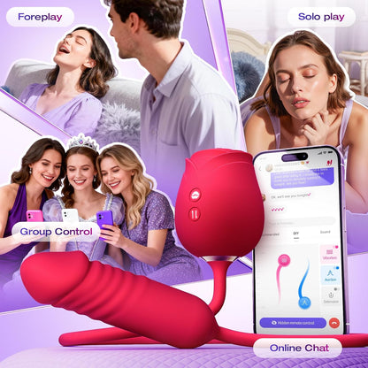 Rose Toy with Thrusting G Spot Vibrator