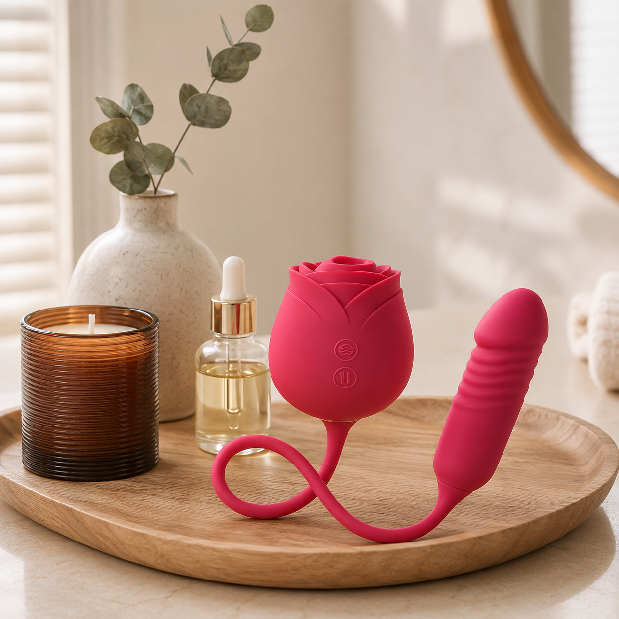 Rose Toy with Thrusting G Spot Vibrator