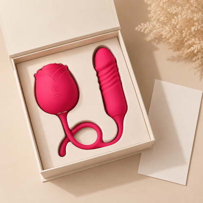 Rose Toy with Thrusting G Spot Vibrator