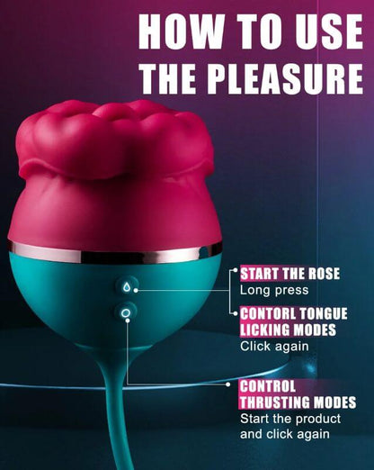 Mouth Shape Rose Toy With Dildo