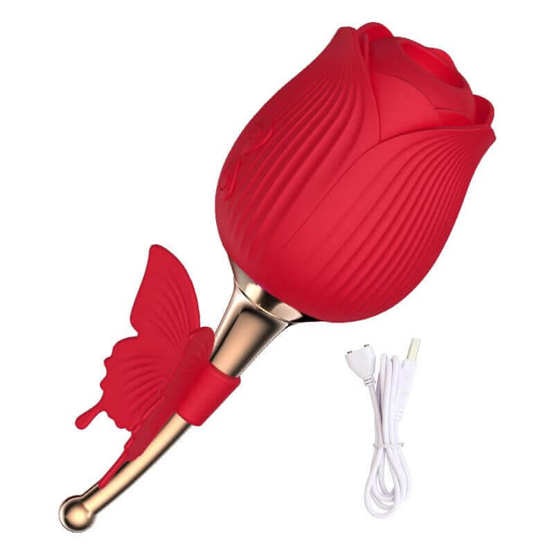 Butterfly Rose Toy Vibrator - 2 In 1 Rose Toy