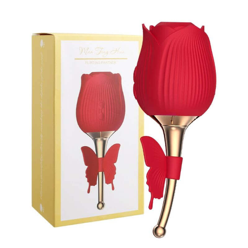 Butterfly Rose Toy Vibrator - 2 In 1 Rose Toy