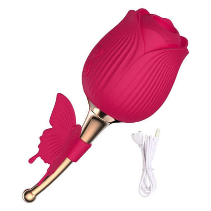 Butterfly Rose Toy Vibrator - 2 In 1 Rose Toy