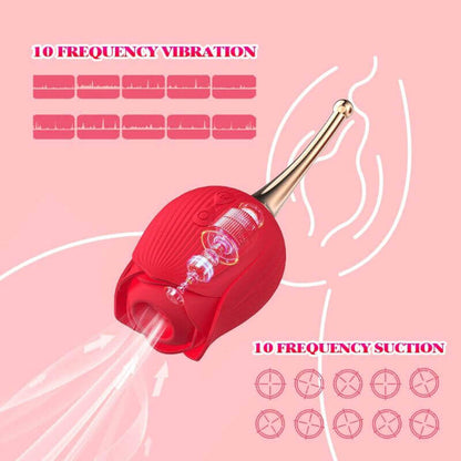 Butterfly Rose Toy Vibrator - 2 In 1 Rose Toy