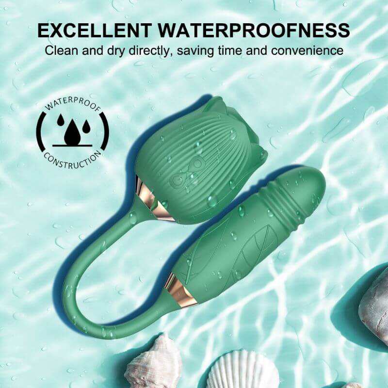 Green Rose Toy IPX7 10 modes vibrator
