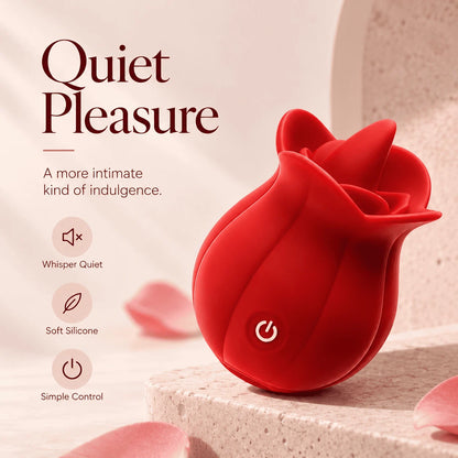 Roselle Kiss Tongue Vibrator designed for quiet use
