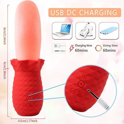 Rose Tongue Vibrator - 360-Degree Stimulation