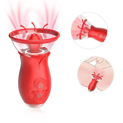 2 in 1 Rose Pump and Tongue Vibrator
