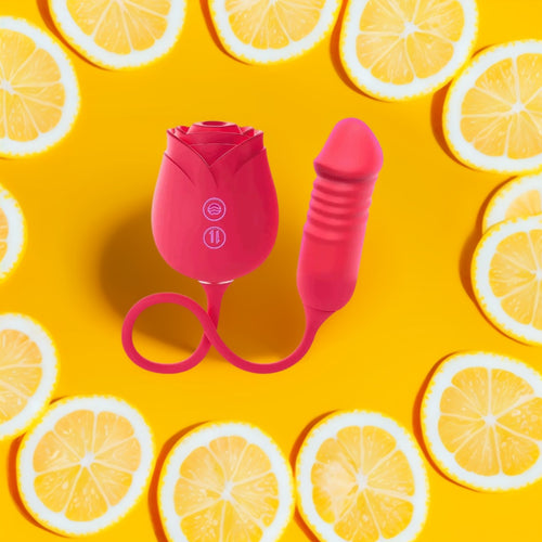 Rose Toy with Thrusting G Spot Vibrator