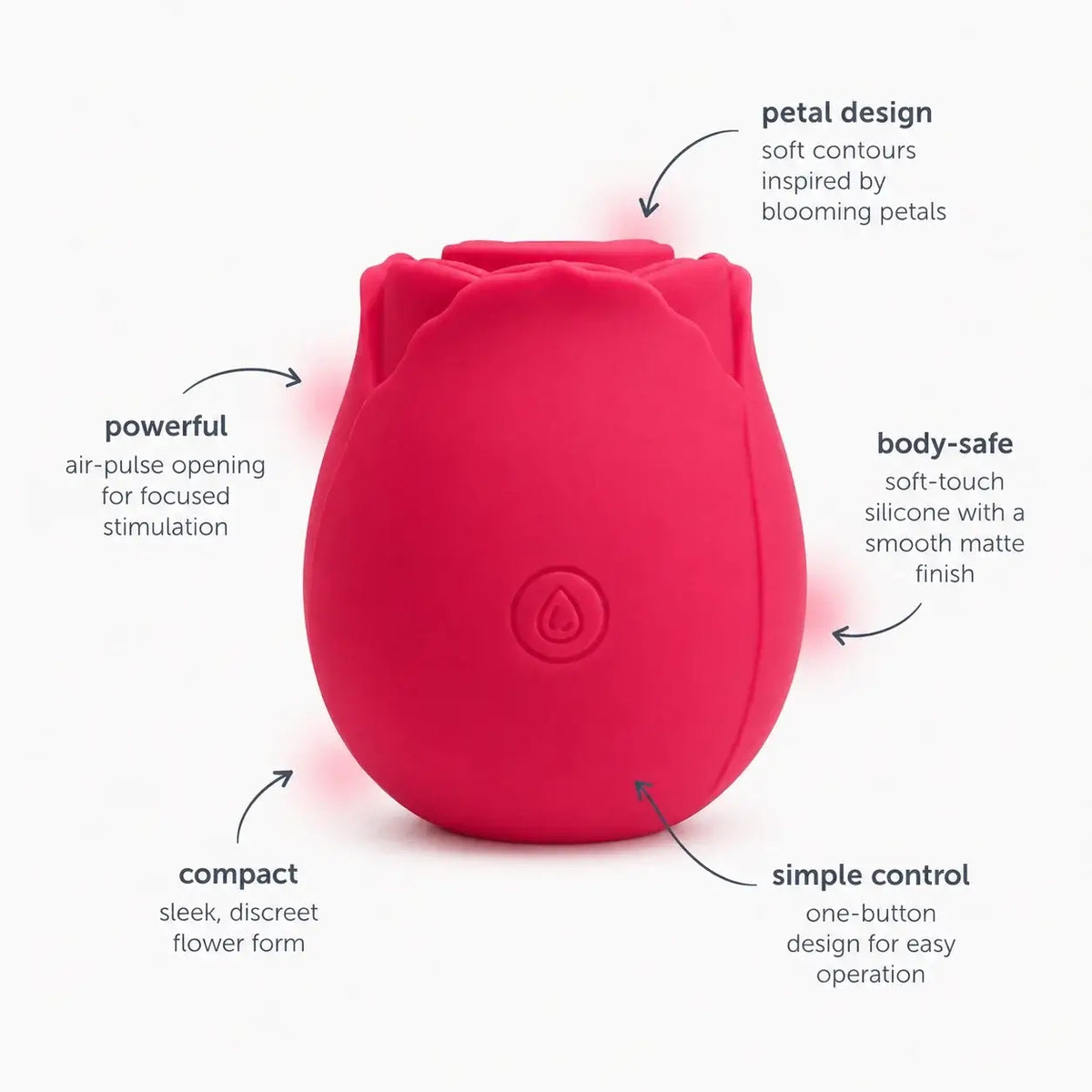 The Rose rose-shaped personal massager, product photo